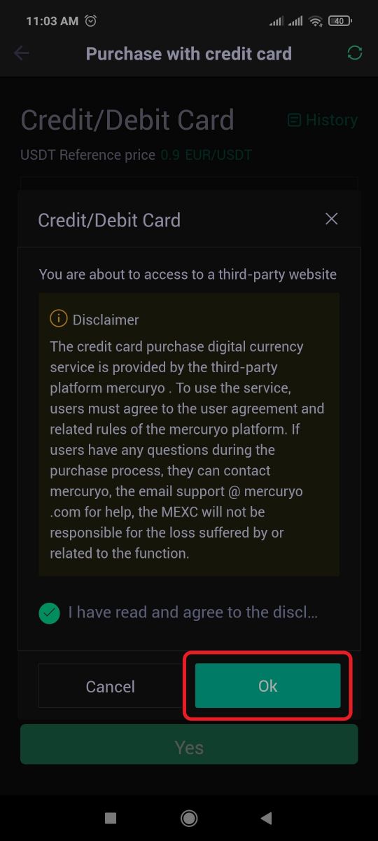 نحوه خرید کریپتو با استفاده از کارت اعتباری در MEXC