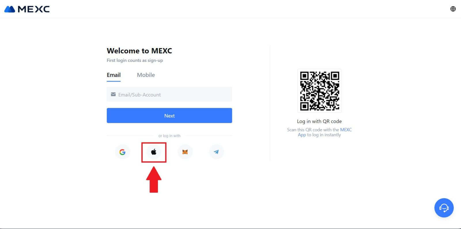 نحوه ورود و خروج از MEXC نحوه ورود و خروج از MEXC