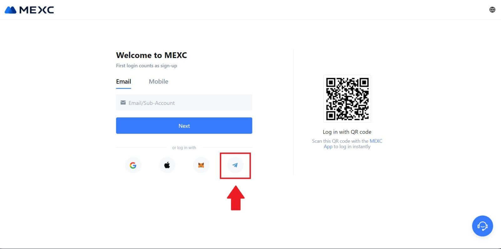نحوه ورود و خروج از MEXC نحوه ورود و خروج از MEXC