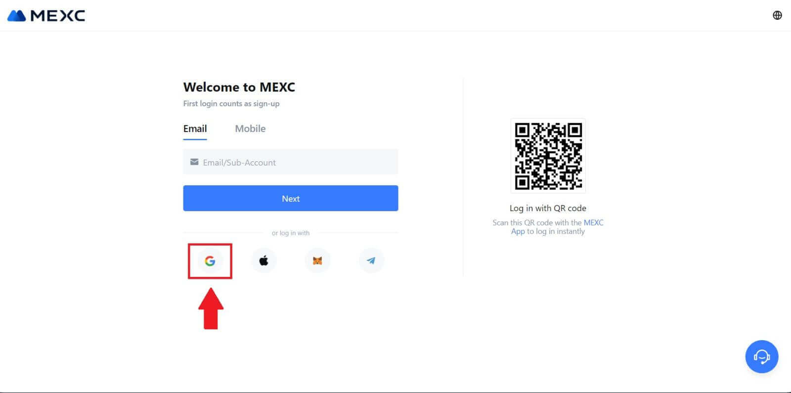 نحوه ورود و خروج از MEXC نحوه ورود و خروج از MEXC